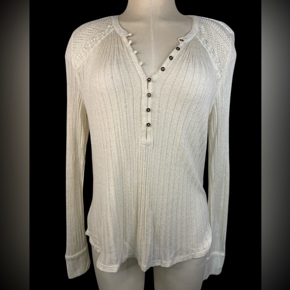 Lucky Brand Tops - Lucky Brand Ivory Long Sleeve Knit Top Women’s Medium